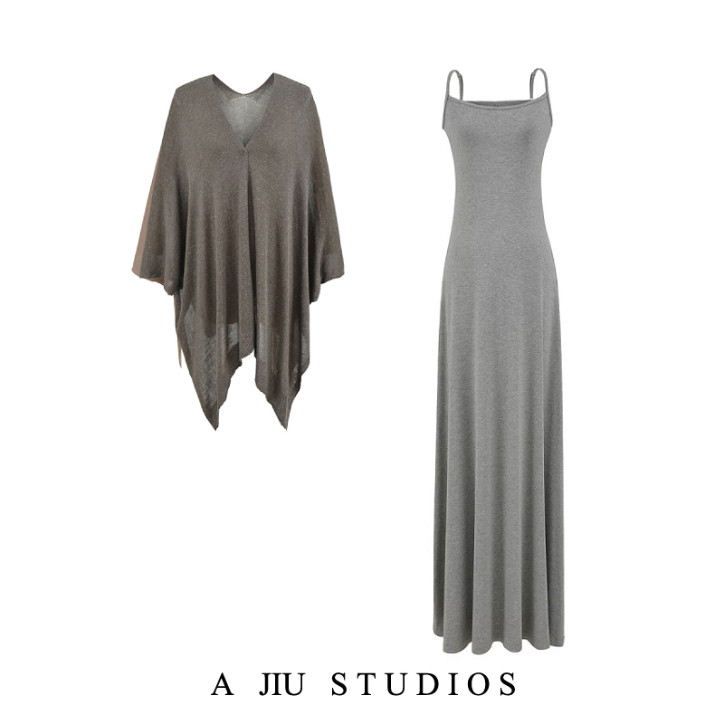 Linen Dress Wrap - Elegant Slimming Knitted Linen Wrap Dress