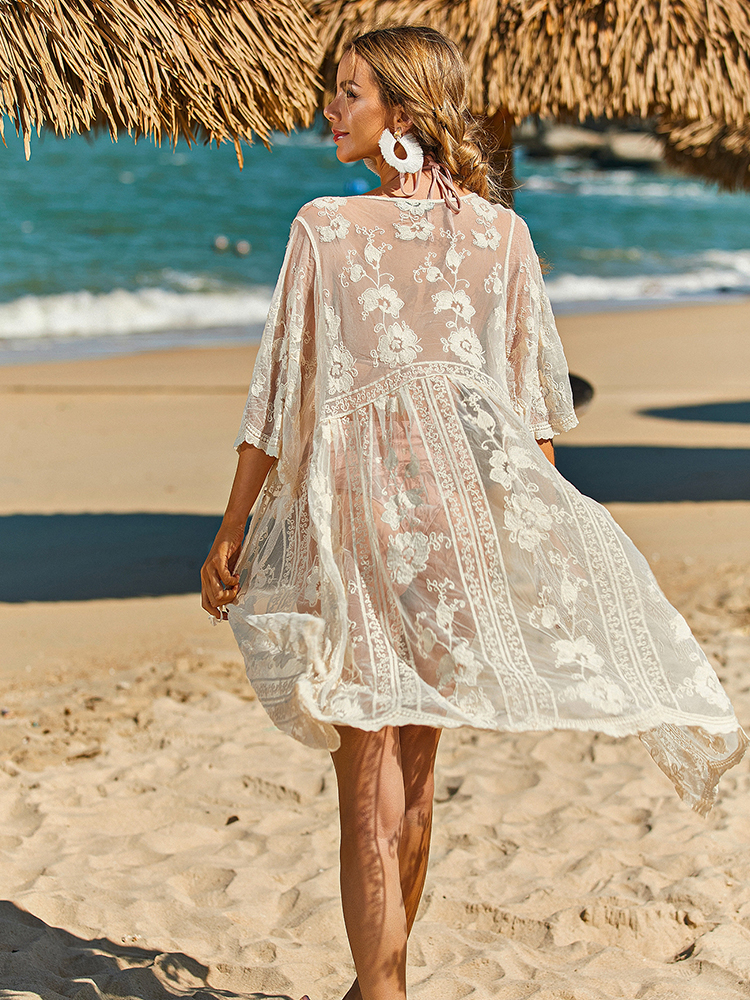 Summer Beach Vacation Sun Prot - Kimono Sheer Floral review and price