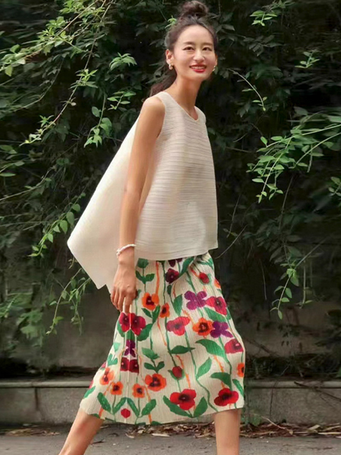  Floral Print Slimming Comfort - Midi Skirt Floral review and price