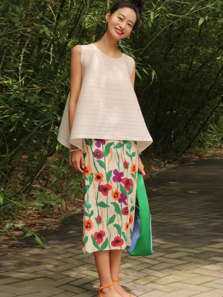  Floral Print Slimming Comfort - Midi Skirt Floral review and price