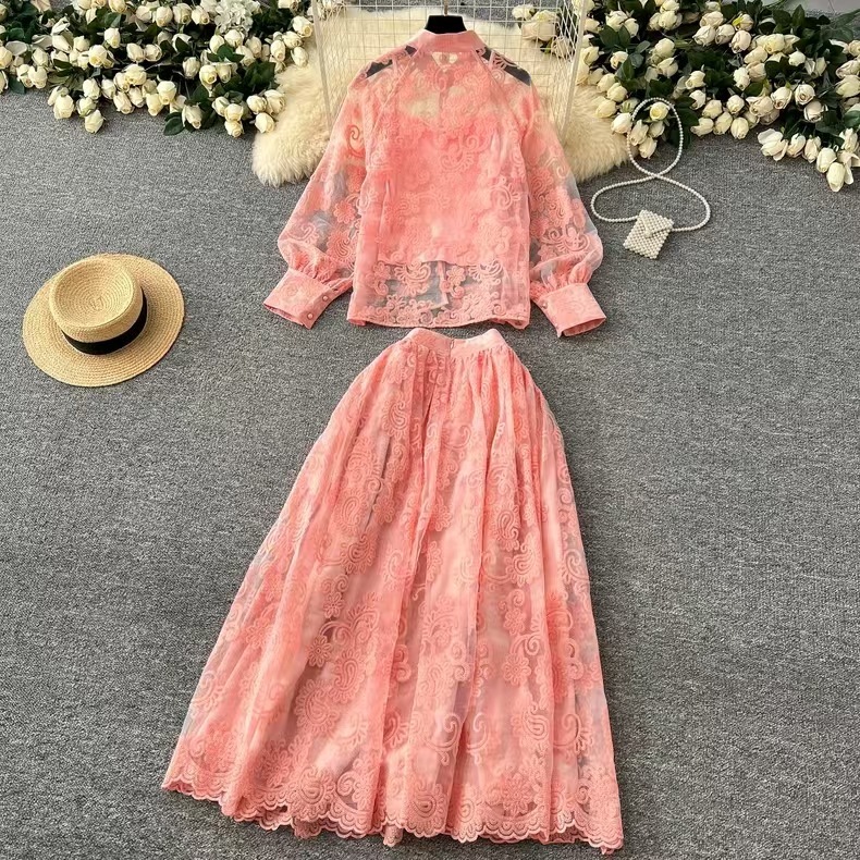 Elegant 2 Piece Long Dress Wom - Midi Skirt Floral review and price