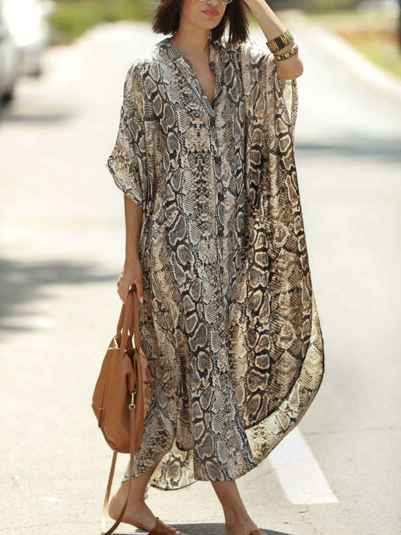 Bohemian Print Beach Cover-Up  - Cover Up Kaftan review and price