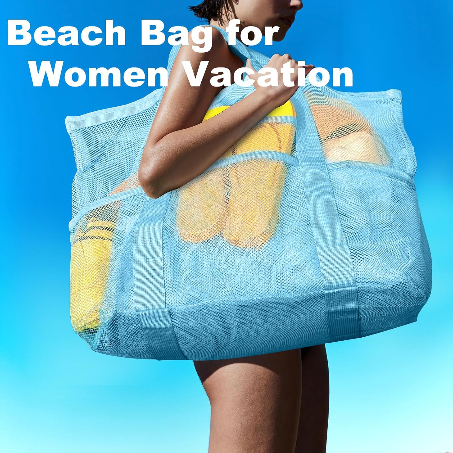 Mesh Beach Bag, Large Tote wit - Tote Bag Beach review and price