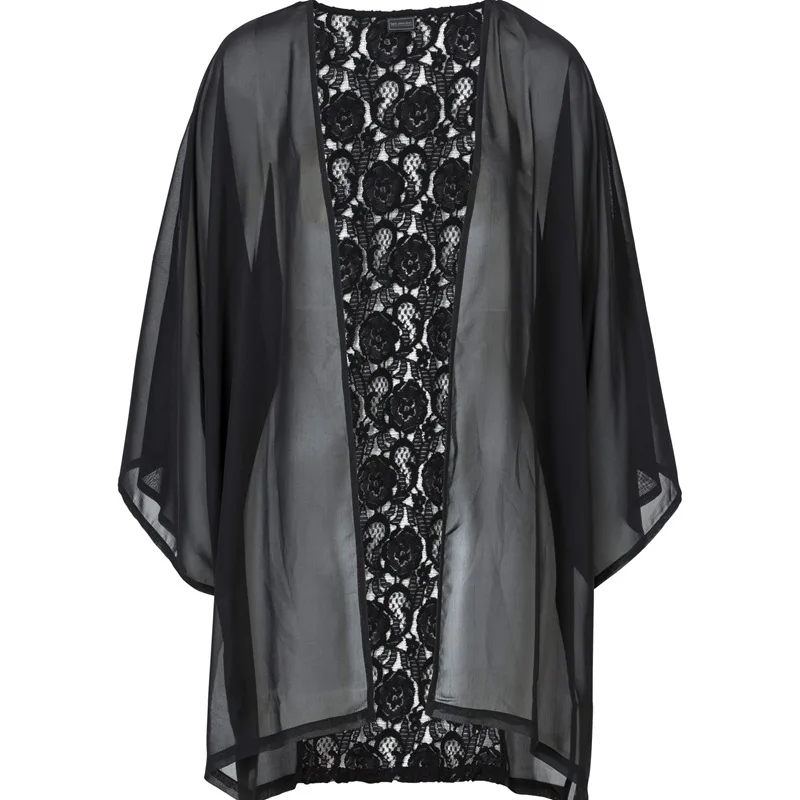 Women's Elegant Black Sheer Ki - Kimono Sheer Floral review and price