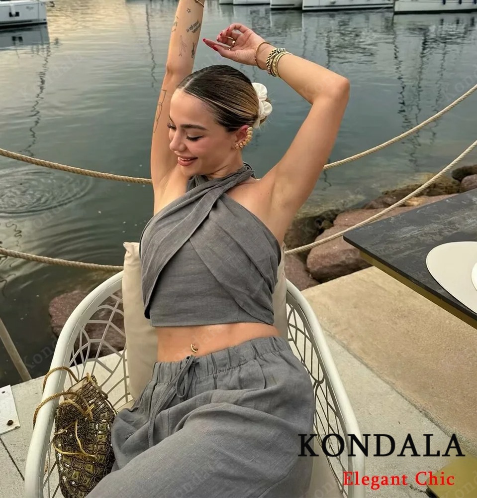 KONDALA Sexy Casual Crossover  - Linen Pant Wide review and price