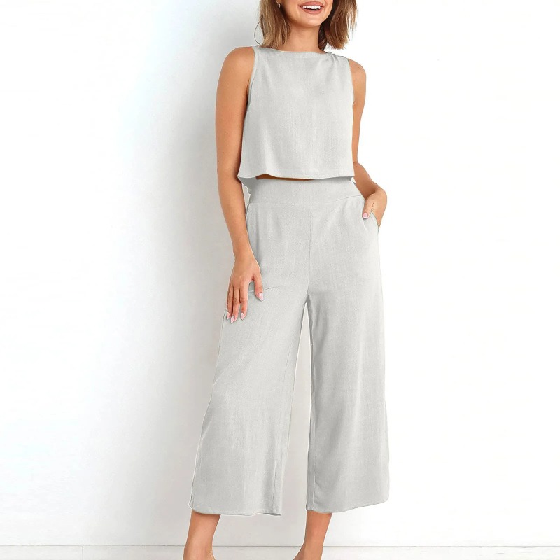 2025 New Summer Tops Cotton Li - Linen Pant Wide review and price