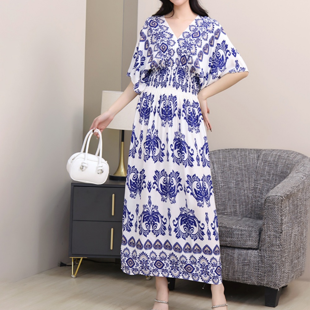 Colorful Casual Holiday Dress  - Midi Skirt Floral review and price