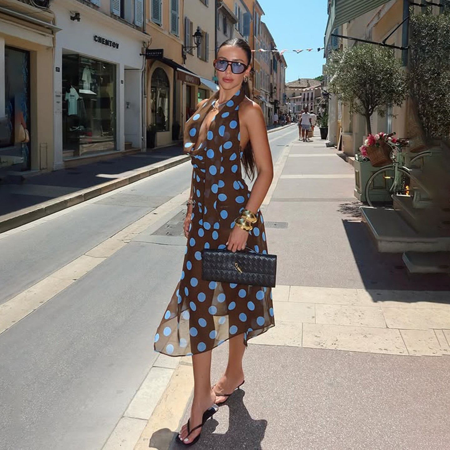 2 Piece Set Off Shoulder Polka - Maxi Dress Halter review and price