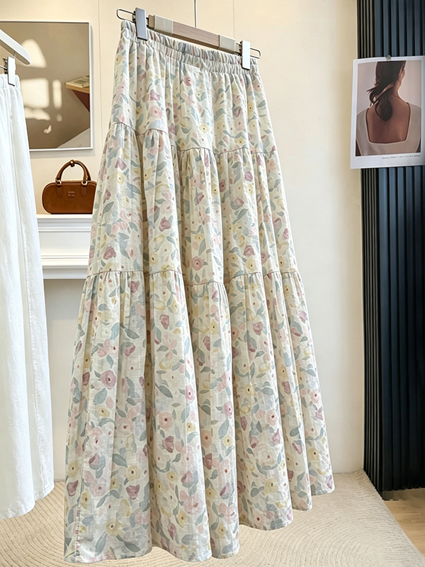 Summer Floral Print A-Line Mid - Midi Skirt Floral review and price