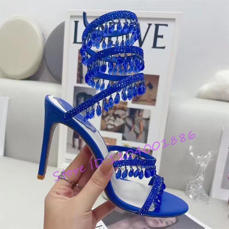 Rhinestone Snake Shape Ankle S - Sandal Strappy Heeled review and price