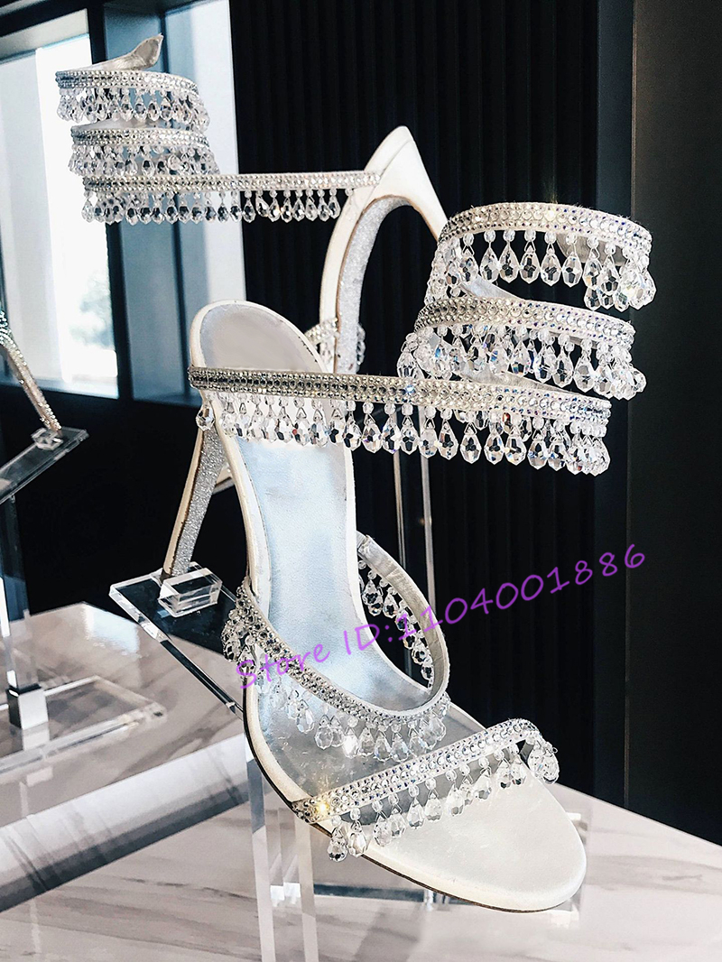 Rhinestone Snake Shape Ankle S - Sandal Strappy Heeled review and price