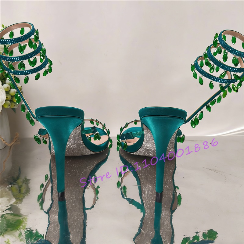 Rhinestone Snake Shape Ankle S - Sandal Strappy Heeled review and price