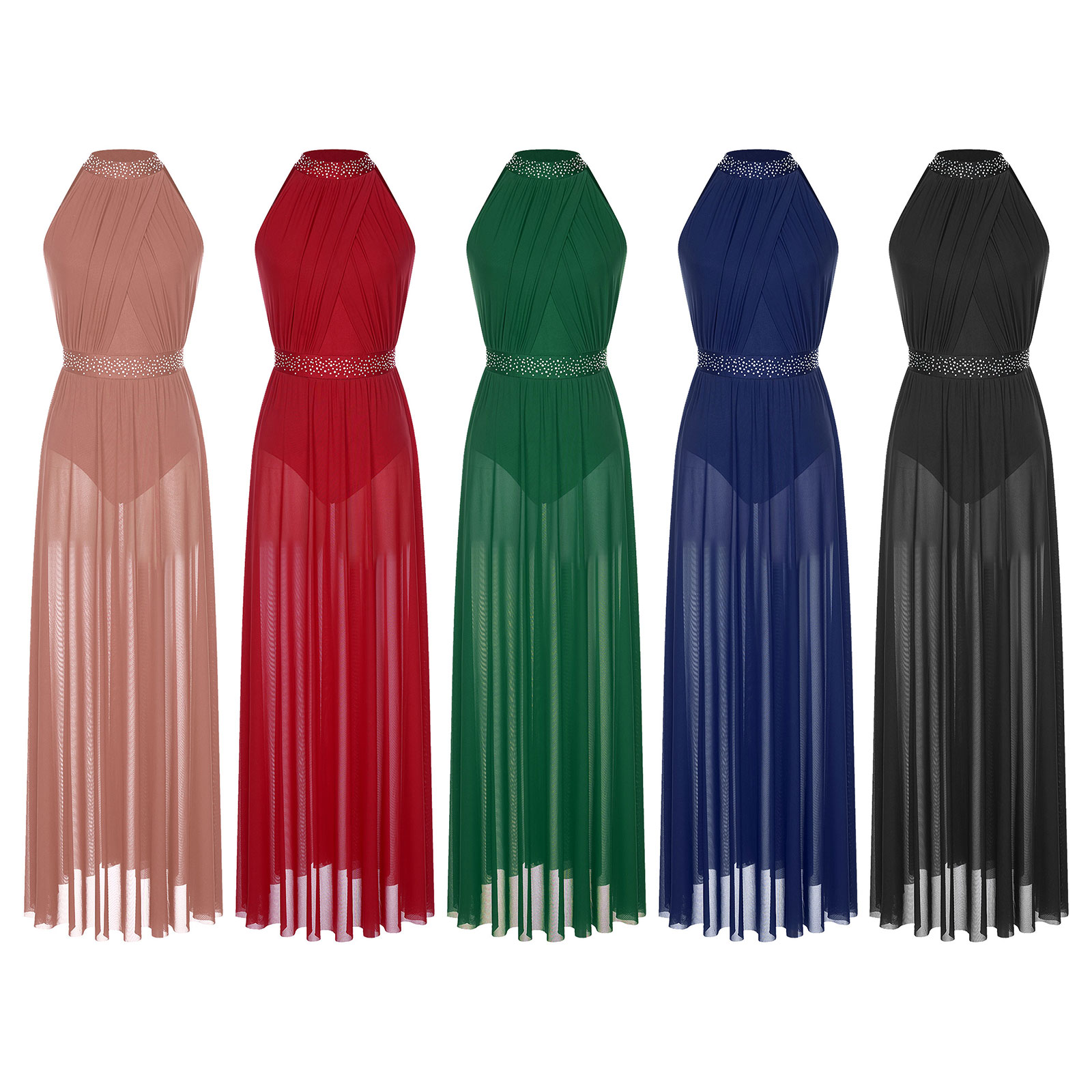 Womens Split Sheer Mesh Halter - Maxi Dress Halter review and price