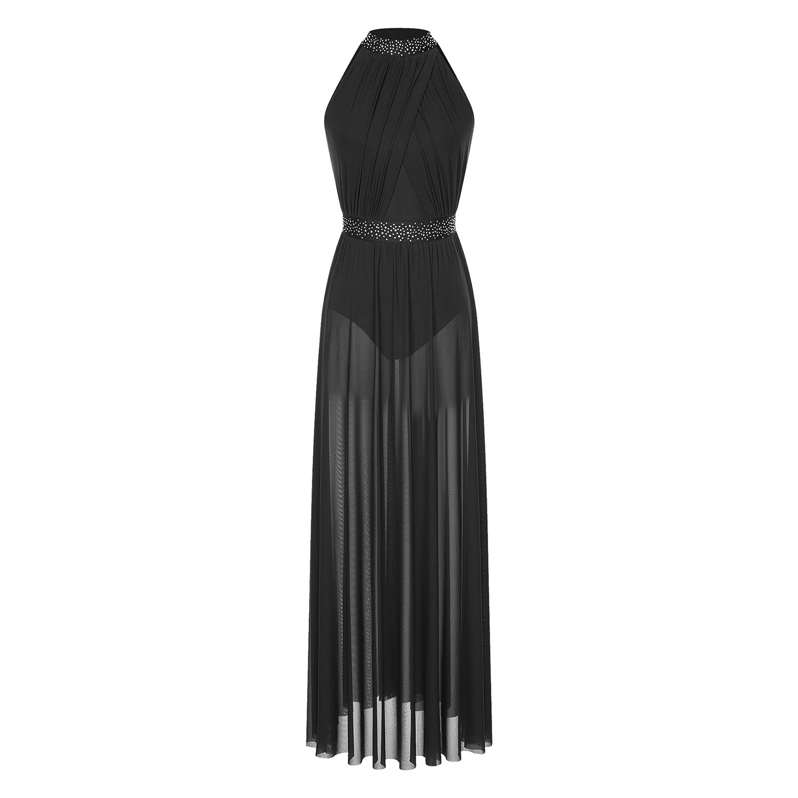 Womens Split Sheer Mesh Halter - Maxi Dress Halter review and price