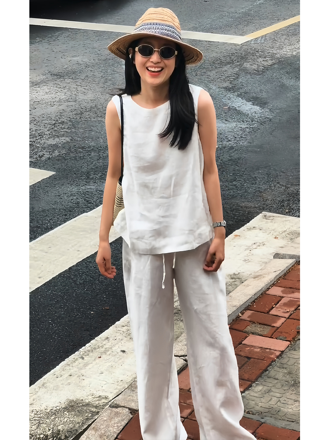 Fashionable White Cotton Linen - Linen Pant Wide review and price