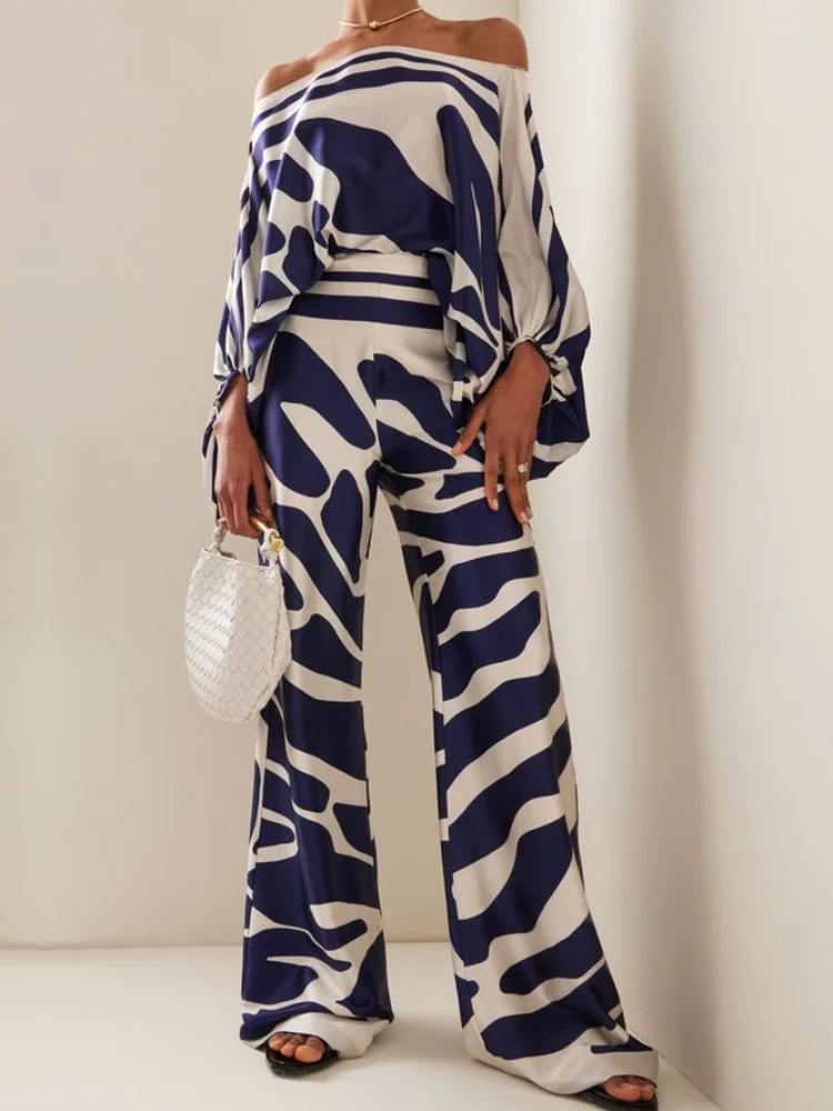 Women's Printed Satin 2-piece  - Blouse Off Shoulder review and price