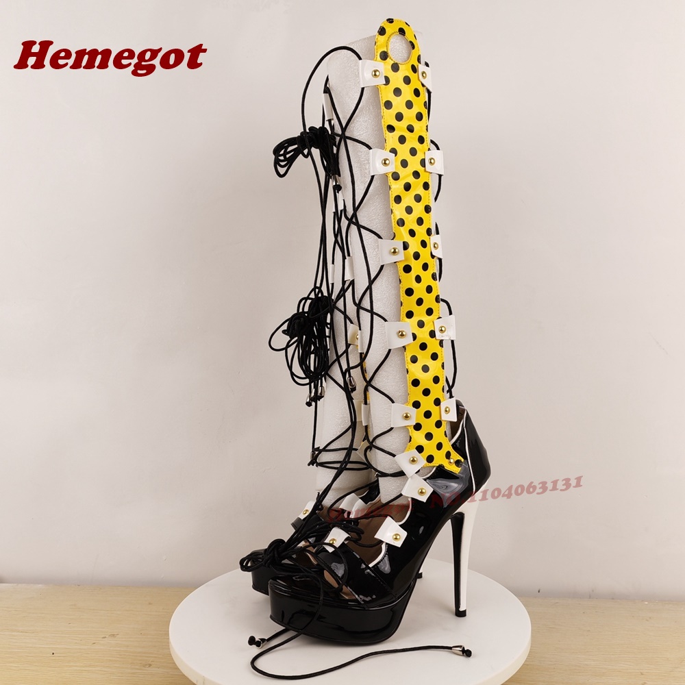 Colorful Platform Lace-Up Sand - Sandal Strappy Heeled review and price