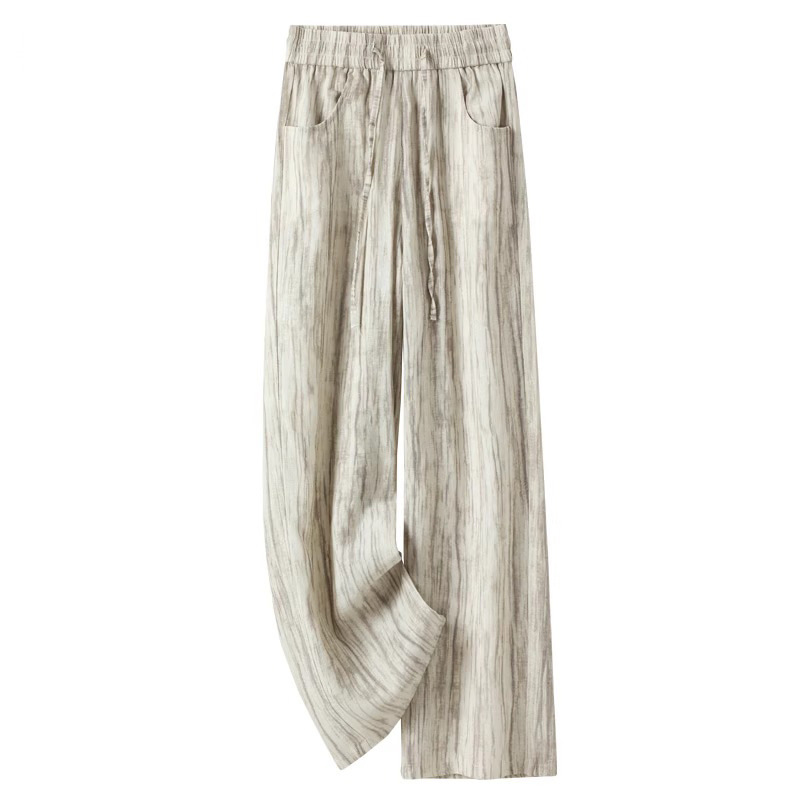 Tie-Dye Ice Silk Cotton Linen  - Linen Pant Wide review and price