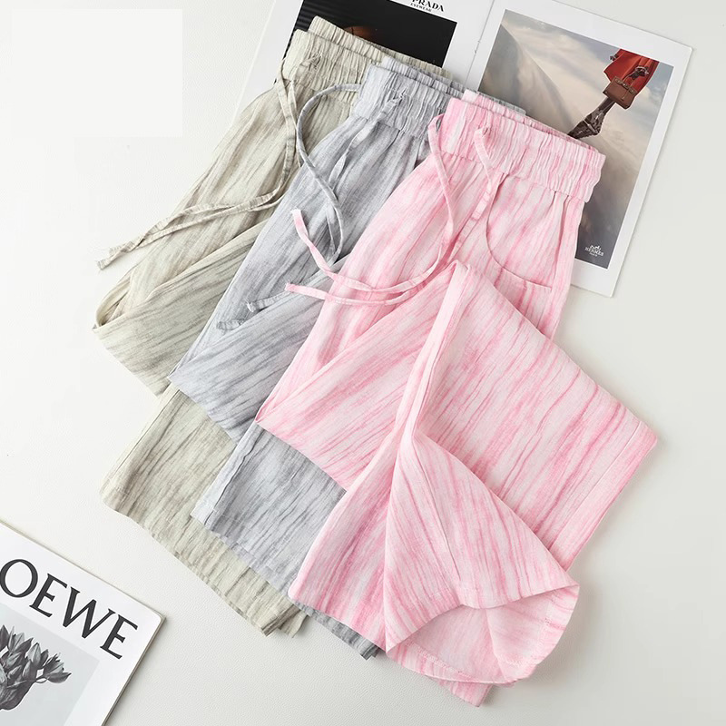 Tie-Dye Ice Silk Cotton Linen  - Linen Pant Wide review and price