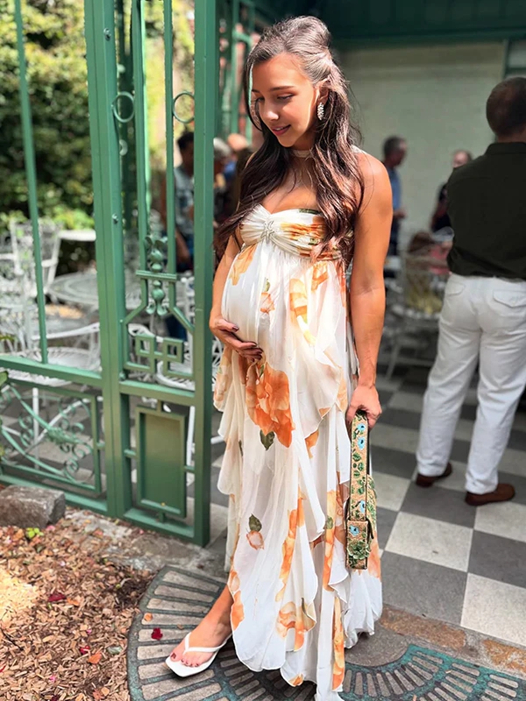 Boho Floral Maternity Photosho - Maxi Dress Halter review and price