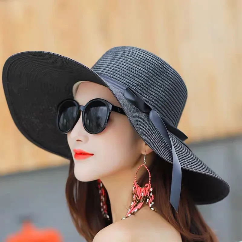 Summer Women Straw Hat Bowknot - Hat Floppy Wide review and price