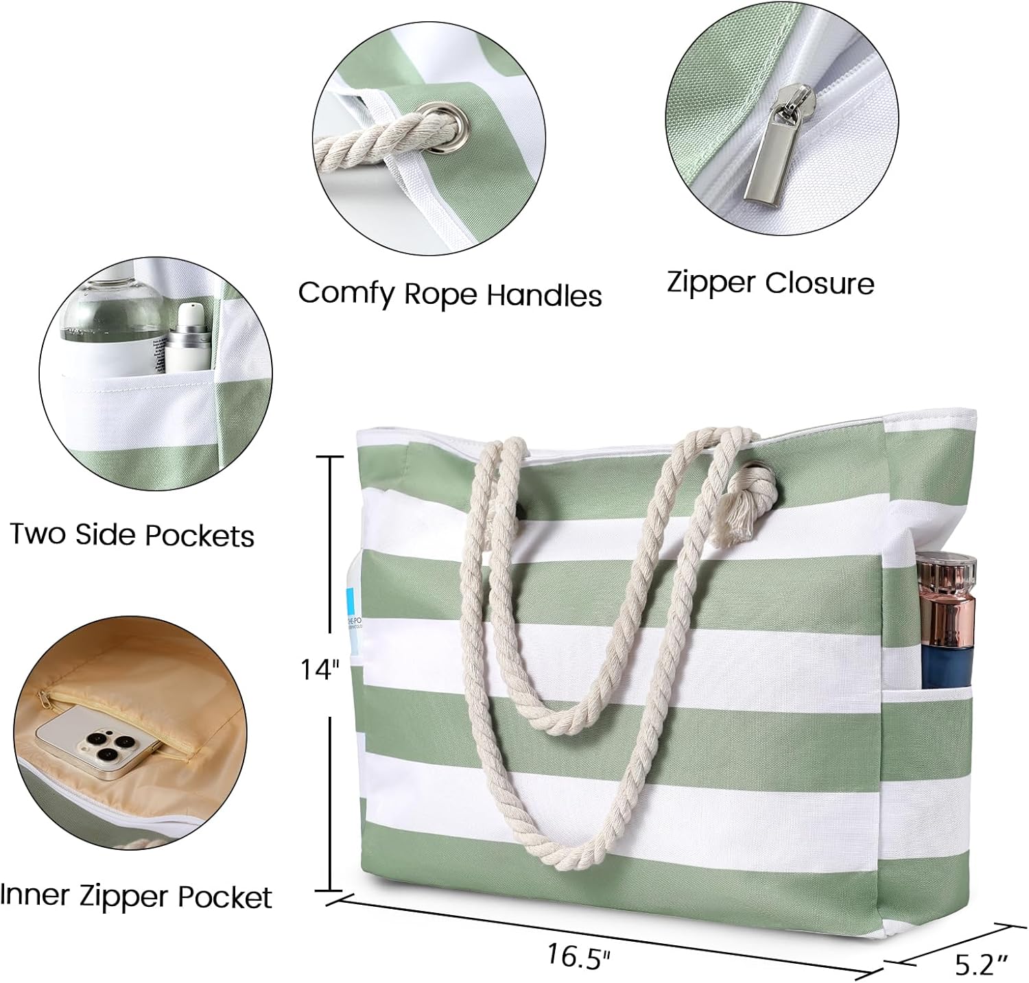Large Waterproof Beach Tote Ba - Tote Bag Beach review and price