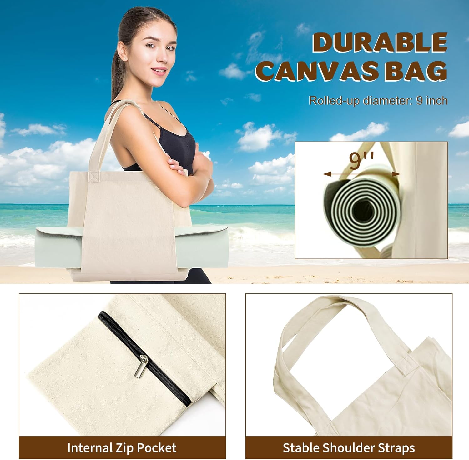 Yoga Mat Carrier Tote Bag with - Tote Bag Beach review and price