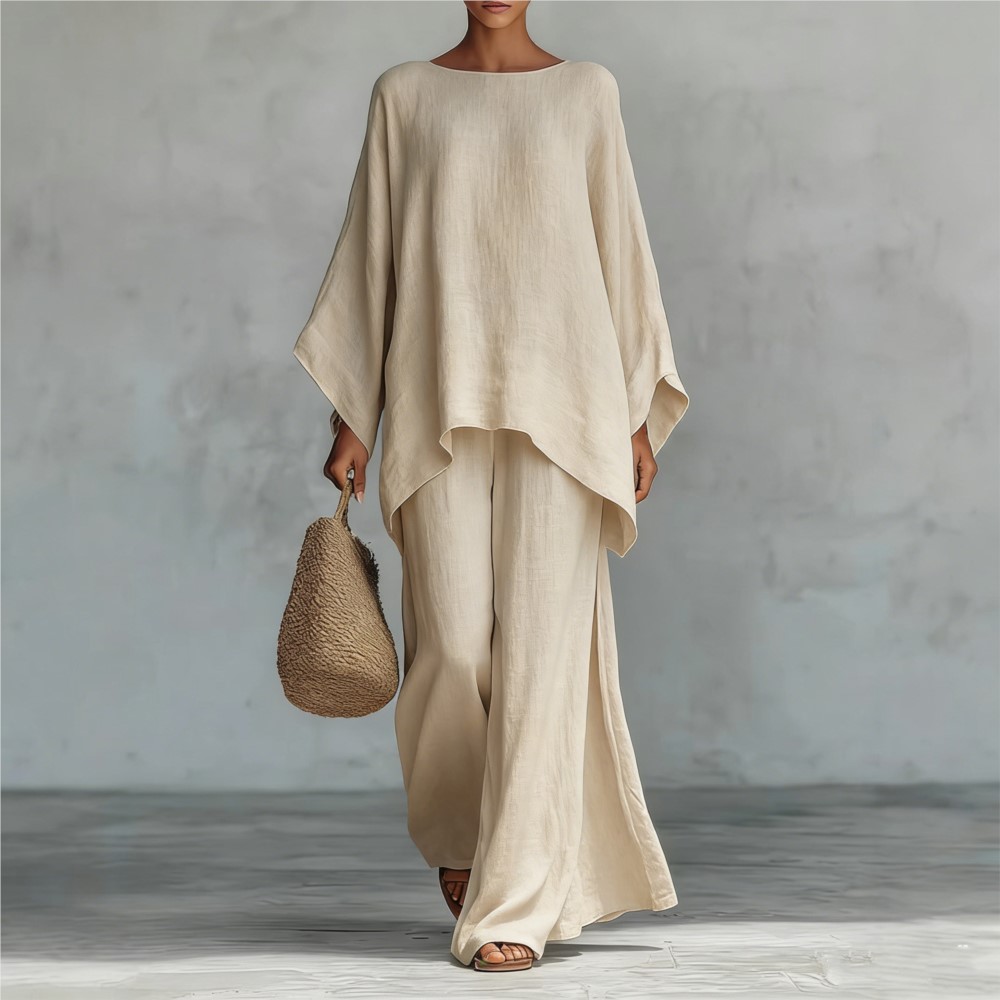 Fashion Linen Loose Long-sleev - Linen Pant Wide review and price
