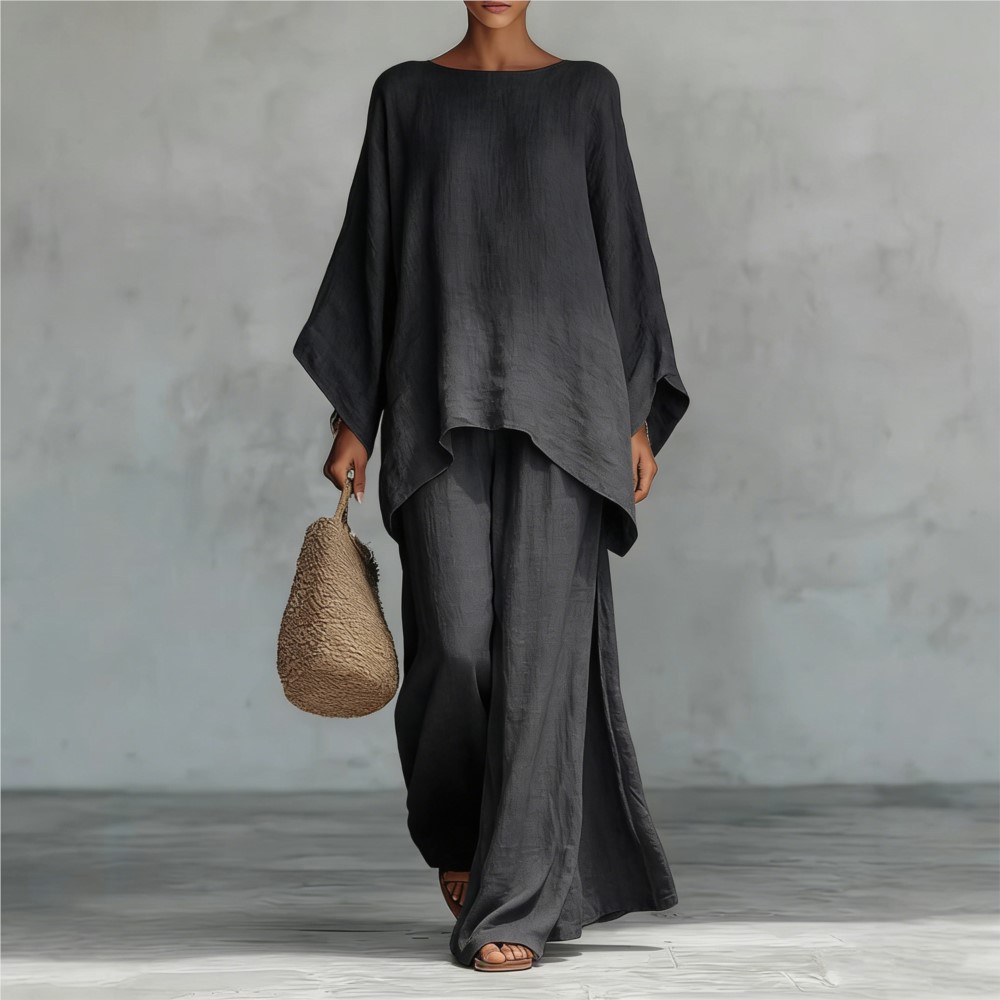 Fashion Linen Loose Long-sleev - Linen Pant Wide review and price