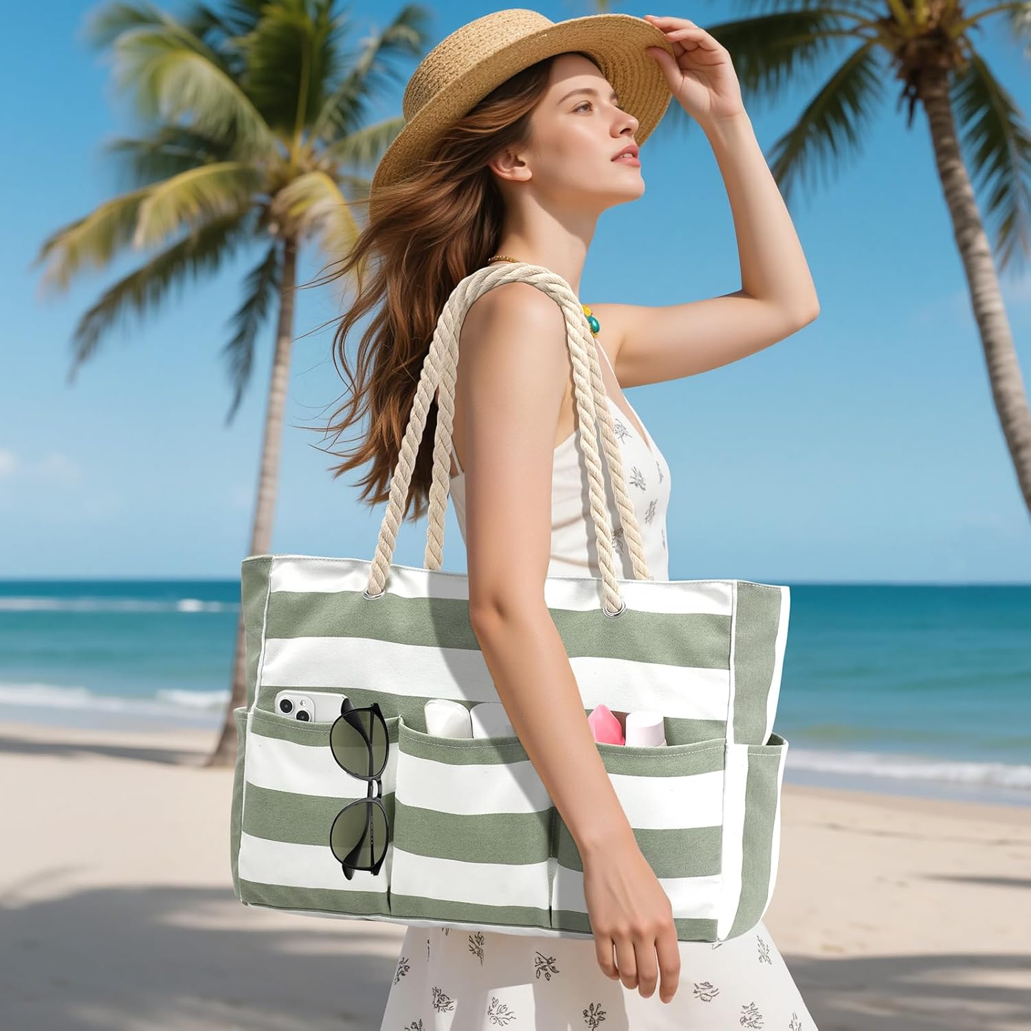 Canvas Large Beach Tote Bag fo - Tote Bag Beach review and price