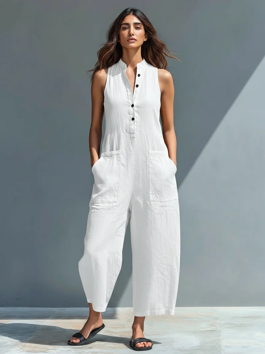 Summer Women's Clothing Sleeve - Jumpsuit Linen Relaxed review and price