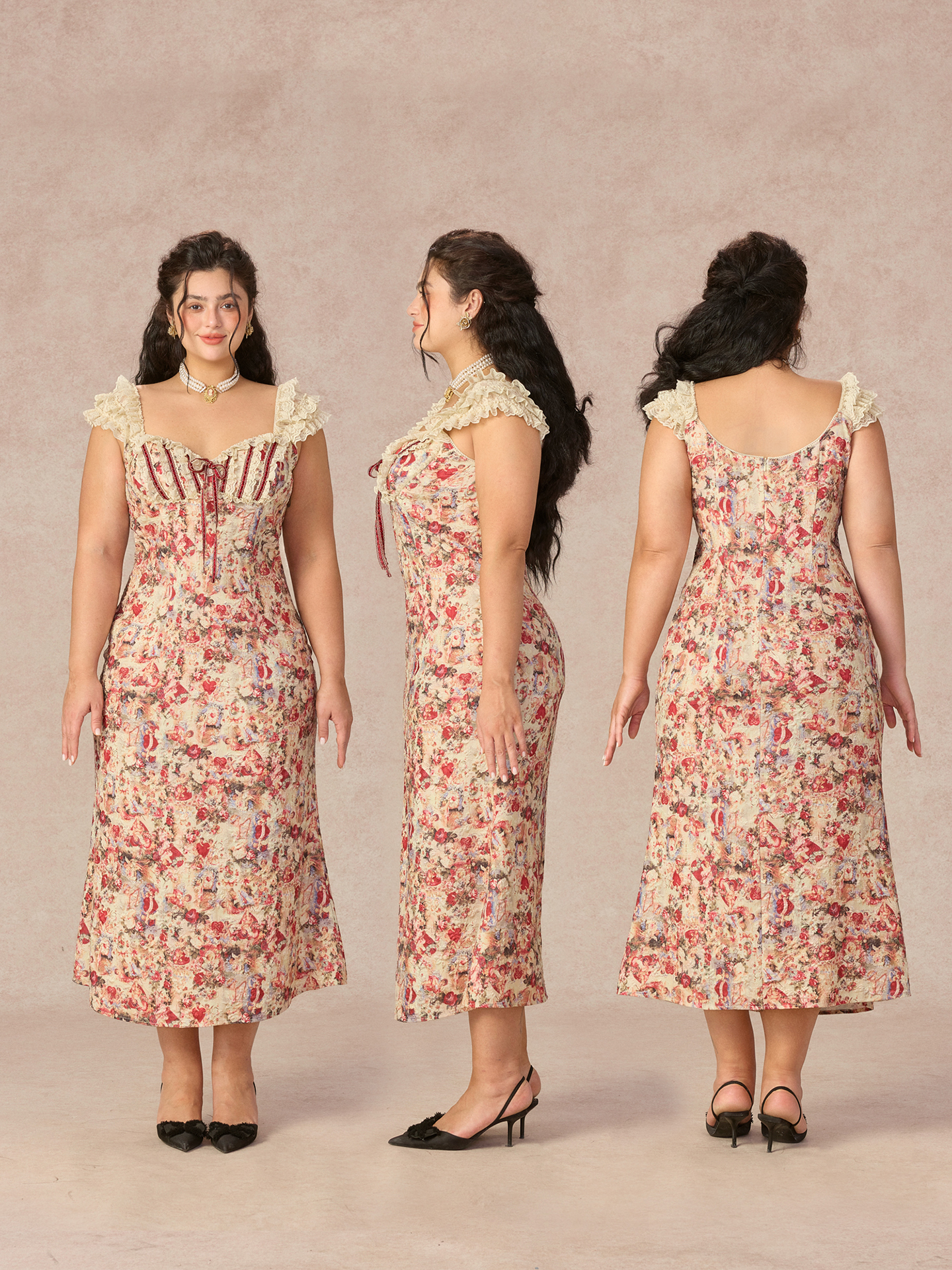 Retro plus Size Floral Fish Ta - Midi Skirt Floral review and price