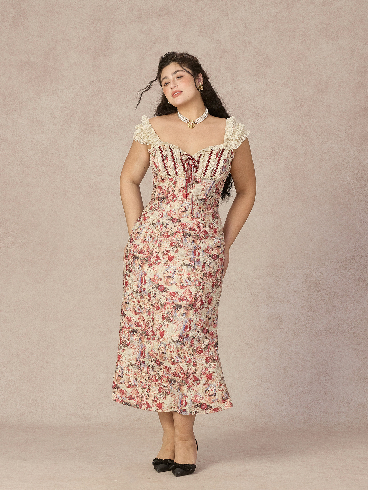 Retro plus Size Floral Fish Ta - Midi Skirt Floral review and price