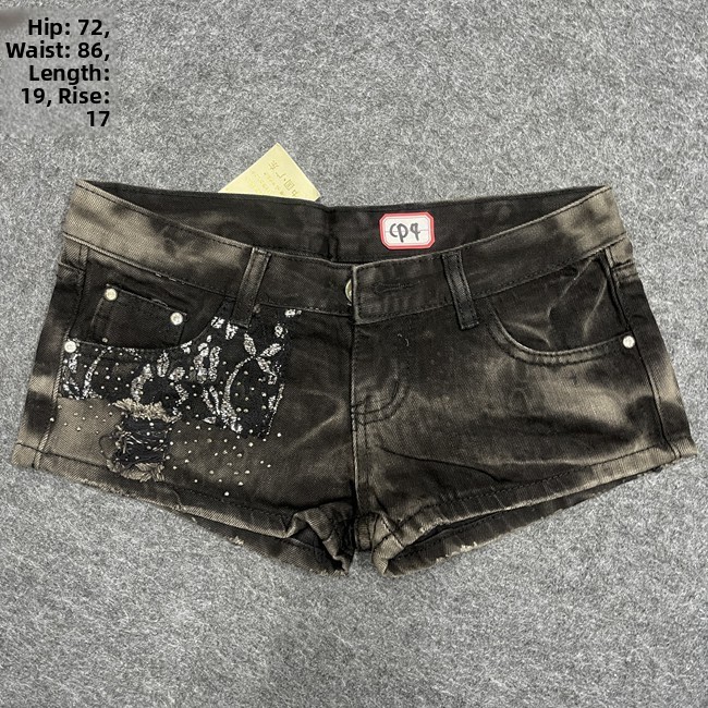 Low Waist Denim Hot Pants Mill - Shorts Denim Frayed review and price