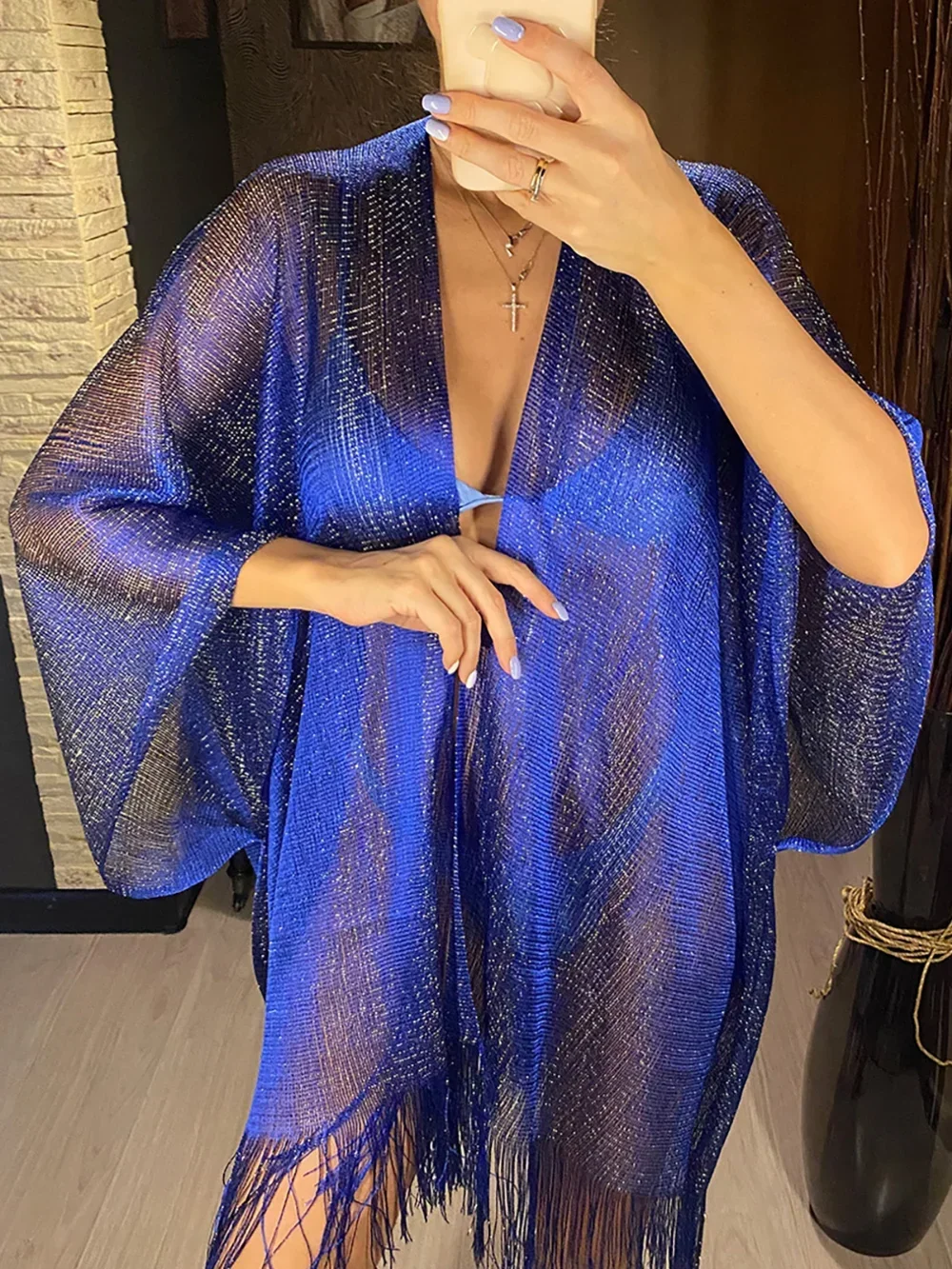 Tassel Gold Bikini Cover Up Se - Cover Up Kaftan review and price