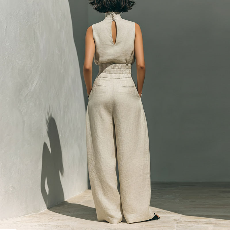 Vintage Solid Cotton Linen Sui - Linen Pant Wide review and price