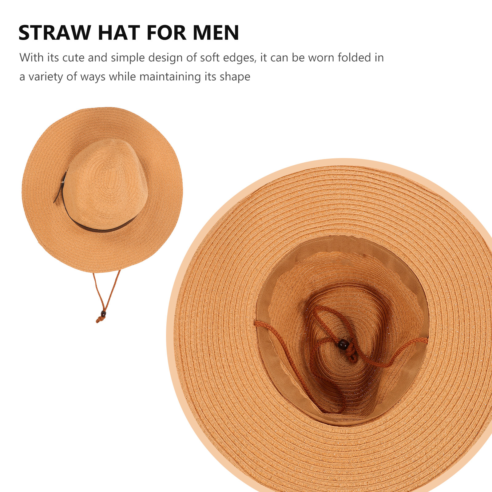 Men Wide Brim Straw Sun Hat Kh - Hat Floppy Wide review and price